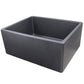 Nantucket Sinks Vineyard Collection 23" Rectangle Undermount Porcelain Enamel Glaze Grey Fireclay Single Bowl Farmhouse Apron Kitchen Sink With Matte Black Finish
