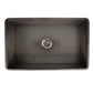 Nantucket Sinks Vineyard Collection 30" Rectangle Undermount Porcelain Enamel Glaze Concrete Grey Fireclay Single Bowl Farmhouse Apron Kitchen Sink With Concrete Finish