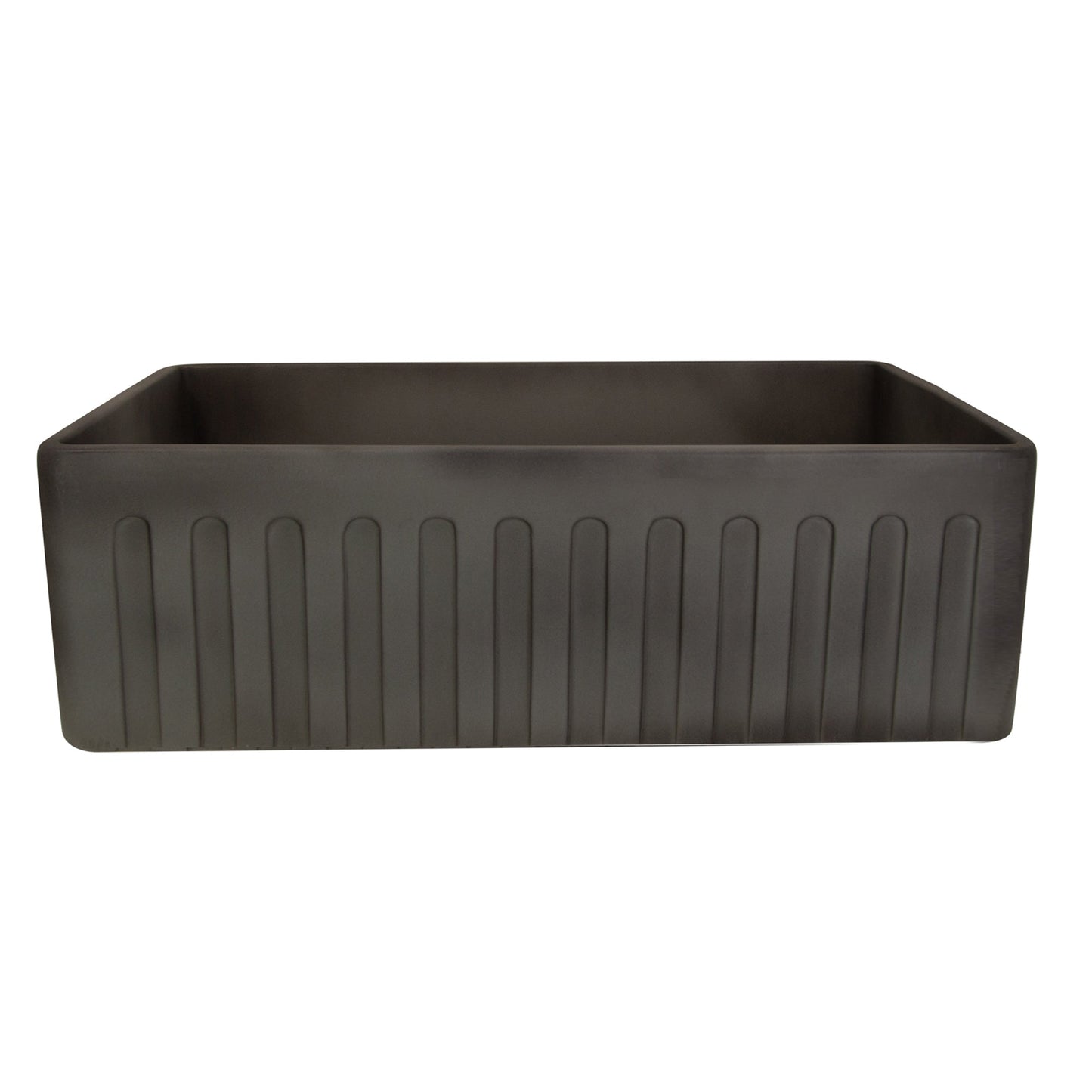 Nantucket Sinks Vineyard Collection 30" Rectangle Undermount Porcelain Enamel Glaze Concrete Grey Fireclay Single Bowl Farmhouse Apron Kitchen Sink With Concrete Finish