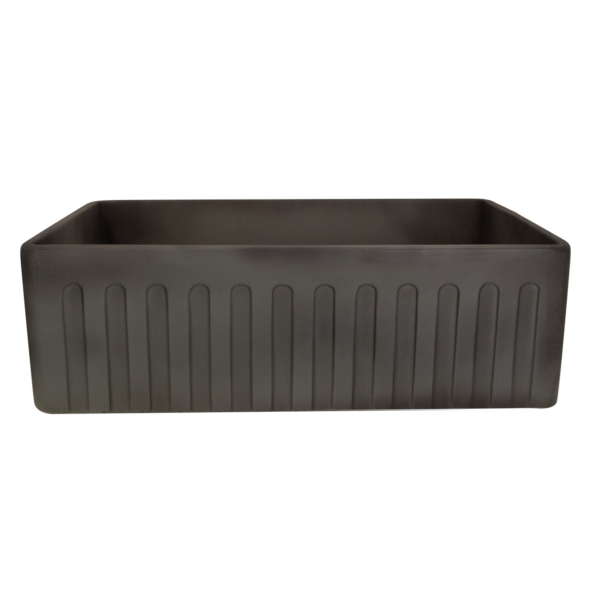 Nantucket Sinks Vineyard Collection 30" Rectangle Undermount Porcelain Enamel Glaze Concrete Grey Fireclay Single Bowl Farmhouse Apron Kitchen Sink With Concrete Finish