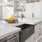 Nantucket Sinks Vineyard Collection 30" Rectangle Undermount Porcelain Enamel Glaze Concrete Grey Fireclay Single Bowl Farmhouse Apron Kitchen Sink With Concrete Finish