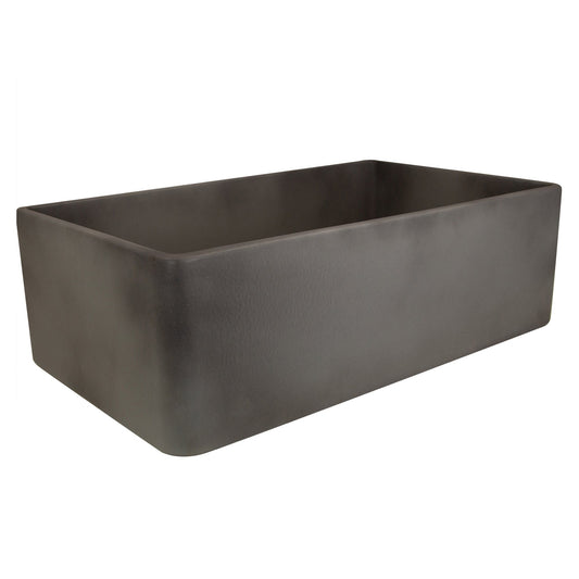 Nantucket Sinks Vineyard Collection 30" Rectangle Undermount Porcelain Enamel Glaze Concrete Grey Fireclay Single Bowl Farmhouse Apron Kitchen Sink With Concrete Finish