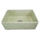 Nantucket Sinks Vineyard Collection 30" Rectangle Undermount Porcelain Enamel Glaze Light Green Fireclay Single Bowl Farmhouse Apron Kitchen Sink With Shabby Green Finish