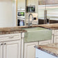 Nantucket Sinks Vineyard Collection 30" Rectangle Undermount Porcelain Enamel Glaze Light Green Fireclay Single Bowl Farmhouse Apron Kitchen Sink With Shabby Green Finish