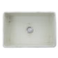 Nantucket Sinks Vineyard Collection 30" Rectangle Undermount Porcelain Enamel Glaze Pale Yellow Fireclay Single Bowl Farmhouse Apron Kitchen Sink With Shabby Straw Finish