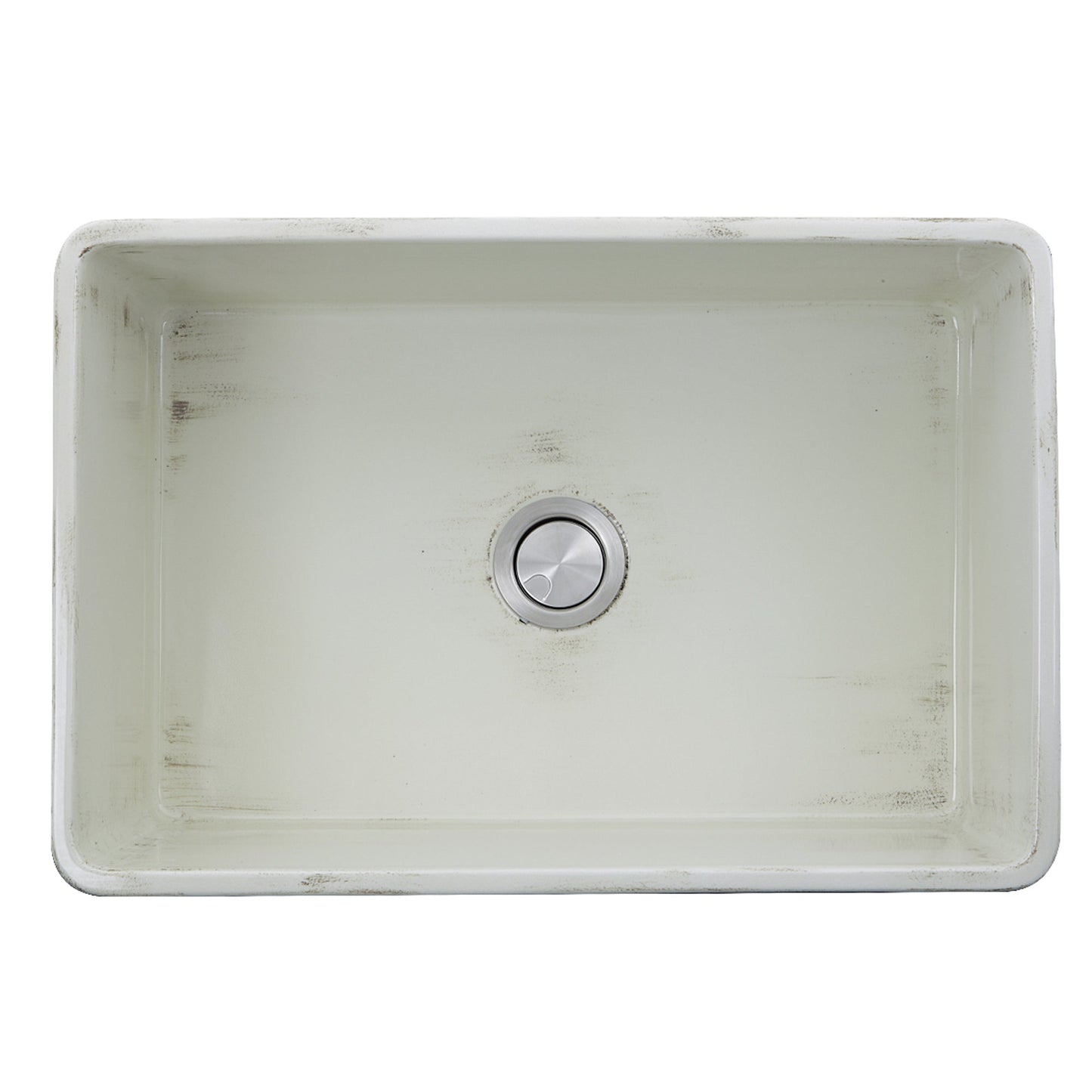 Nantucket Sinks Vineyard Collection 30" Rectangle Undermount Porcelain Enamel Glaze Pale Yellow Fireclay Single Bowl Farmhouse Apron Kitchen Sink With Shabby Straw Finish