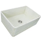Nantucket Sinks Vineyard Collection 30" Rectangle Undermount Porcelain Enamel Glaze Pale Yellow Fireclay Single Bowl Farmhouse Apron Kitchen Sink With Shabby Straw Finish