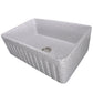 Nantucket Sinks Vineyard Collection 30" Rectangle Undermount Porcelain Enamel Glaze Various neutrals Fireclay Single Bowl Farmhouse Apron Kitchen Sink With Pietra Sarda Finish