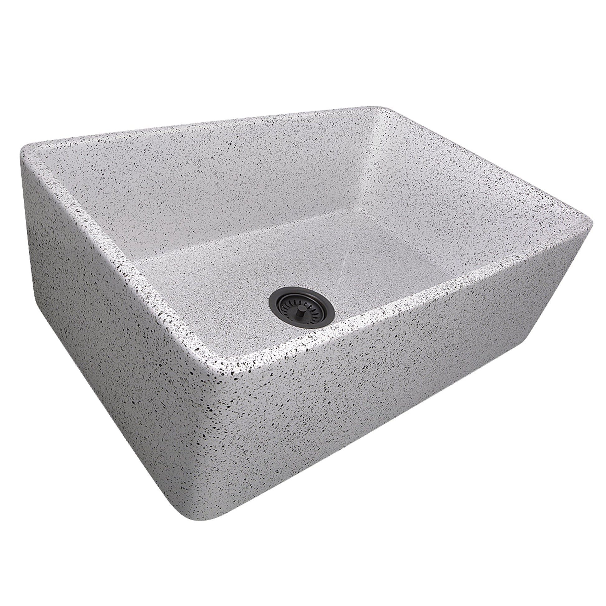 Nantucket Sinks Vineyard Collection 30" Rectangle Undermount Porcelain Enamel Glaze Various neutrals Fireclay Single Bowl Farmhouse Apron Kitchen Sink With Pietra Sarda Finish