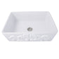 Nantucket Sinks Vineyard Collection 30" Rectangle Undermount Porcelain Enamel Glaze White Fireclay Single Bowl Farmhouse Kitchen Sink With Filigree Apron
