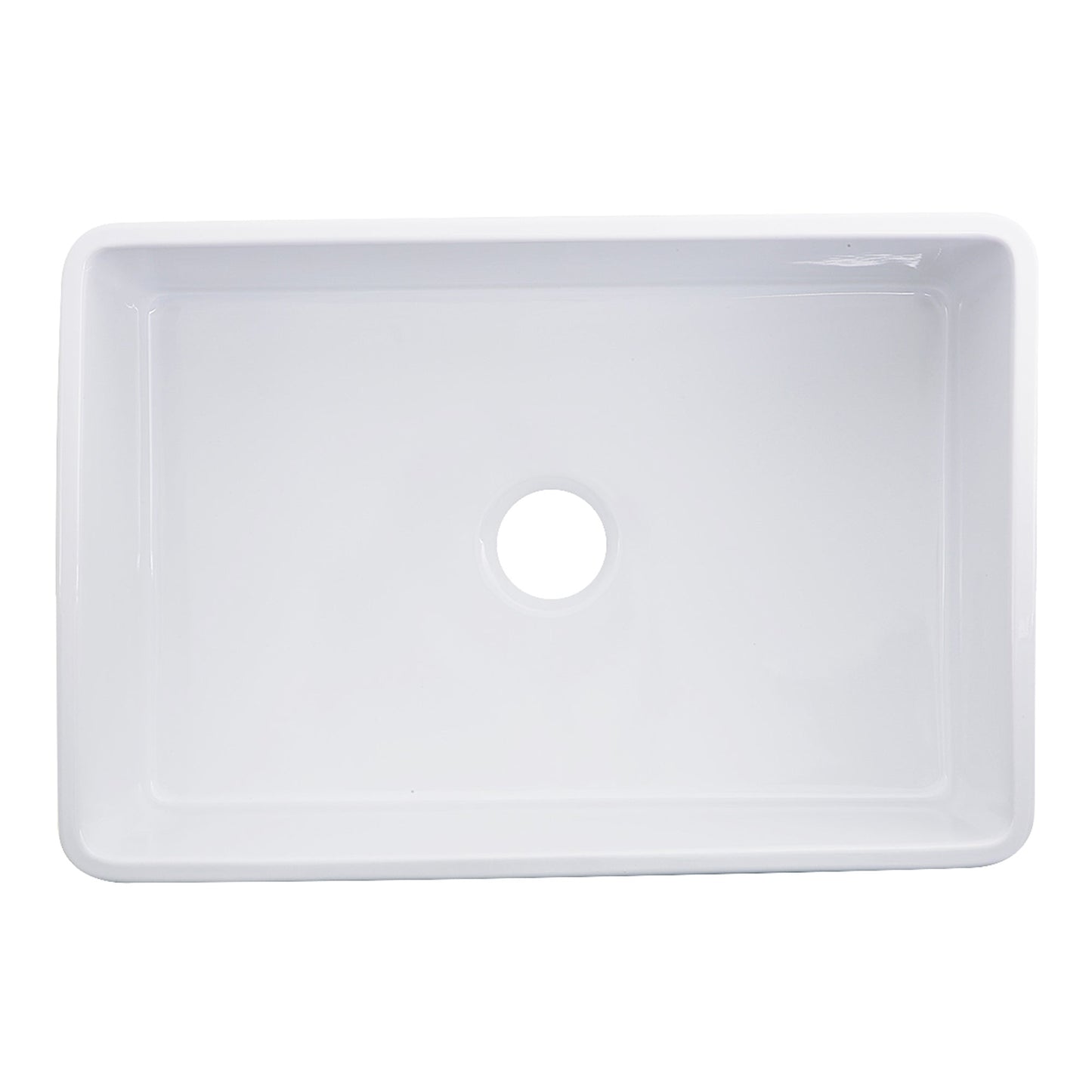 Nantucket Sinks Vineyard Collection 30" Rectangle Undermount Porcelain Enamel Glaze White Fireclay Single Bowl Farmhouse Kitchen Sink With Filigree Apron