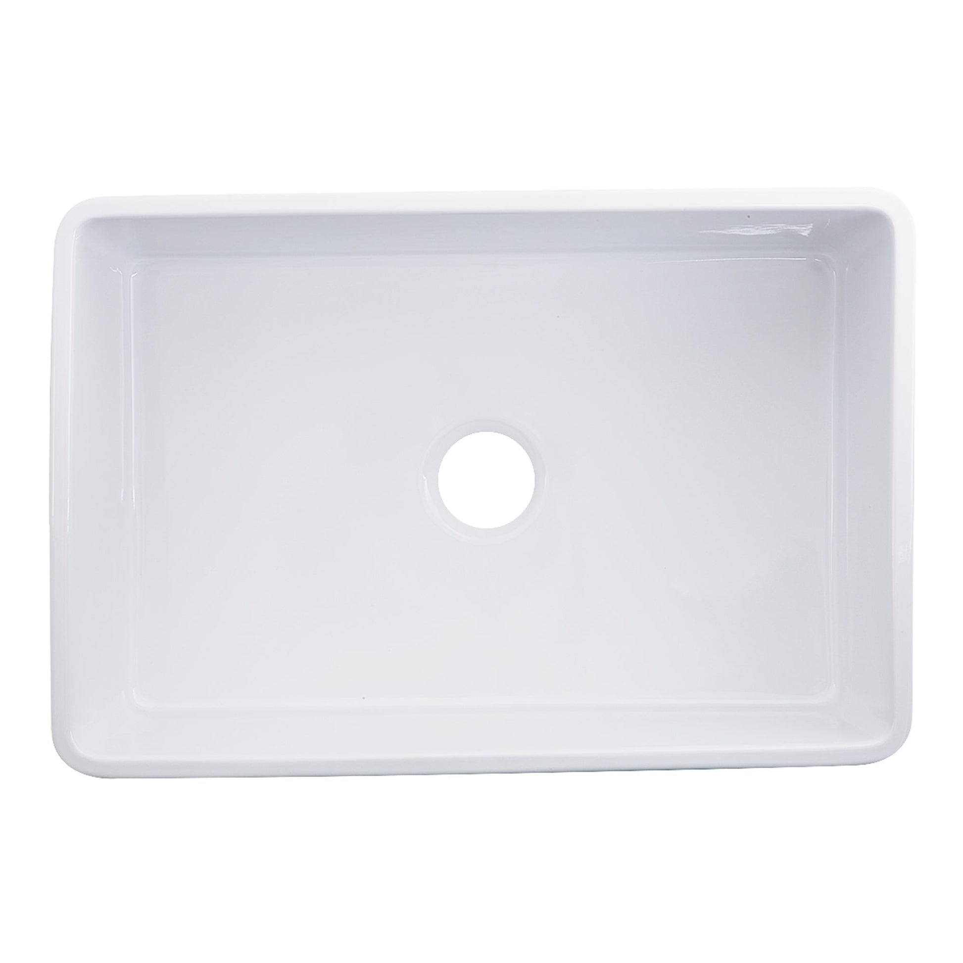 Nantucket Sinks Vineyard Collection 30" Rectangle Undermount Porcelain Enamel Glaze White Fireclay Single Bowl Farmhouse Kitchen Sink With Filigree Apron