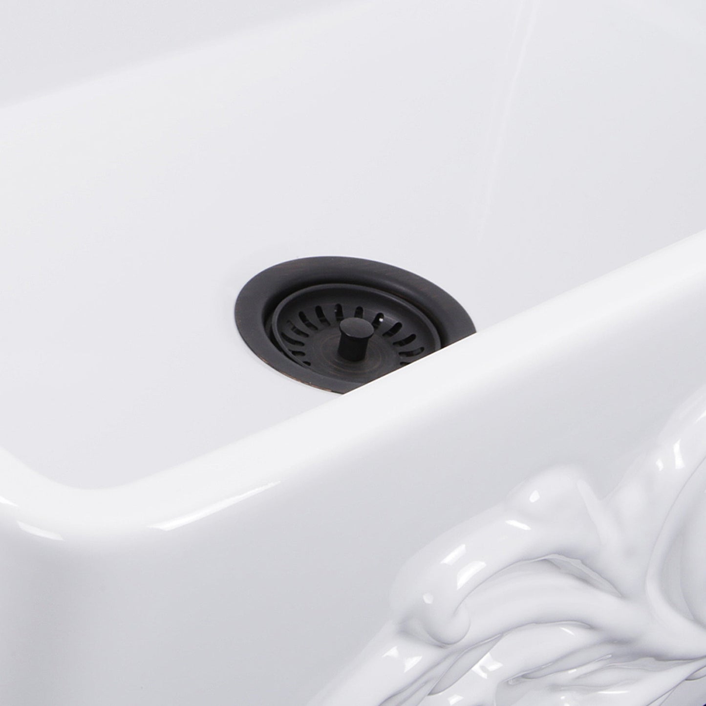 Nantucket Sinks Vineyard Collection 30" Rectangle Undermount Porcelain Enamel Glaze White Fireclay Single Bowl Farmhouse Kitchen Sink With Filigree Apron