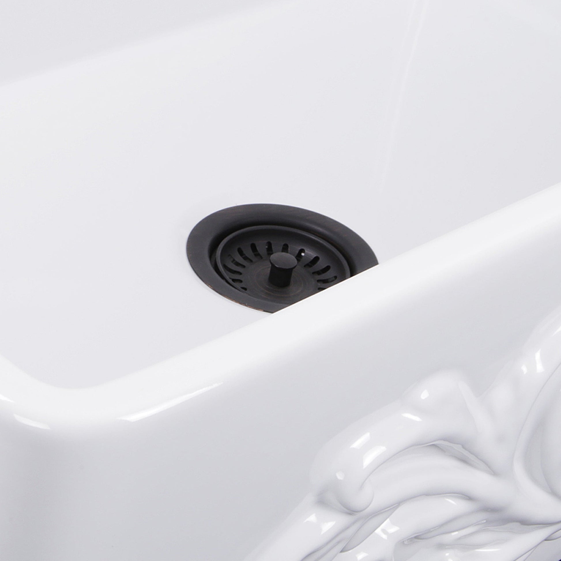 Nantucket Sinks Vineyard Collection 30" Rectangle Undermount Porcelain Enamel Glaze White Fireclay Single Bowl Farmhouse Kitchen Sink With Filigree Apron