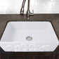 Nantucket Sinks Vineyard Collection 30" Rectangle Undermount Porcelain Enamel Glaze White Fireclay Single Bowl Farmhouse Kitchen Sink With Filigree Apron