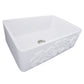 Nantucket Sinks Vineyard Collection 30" Rectangle Undermount Porcelain Enamel Glaze White Fireclay Single Bowl Farmhouse Kitchen Sink With Filigree Apron