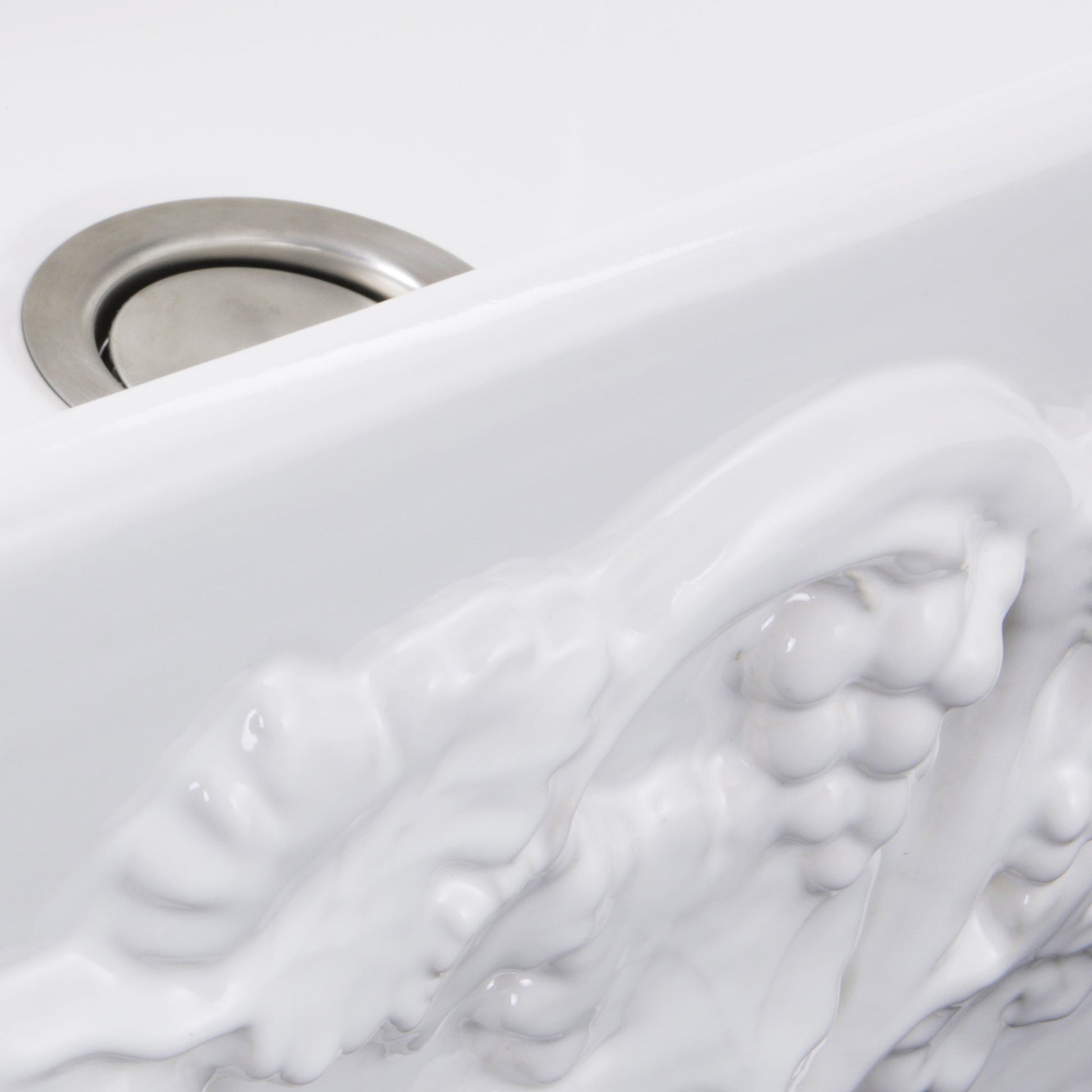 Nantucket Sinks Vineyard Collection 30" Rectangle Undermount Porcelain Enamel Glaze White Fireclay Single Bowl Farmhouse Kitchen Sink With Grapes Apron