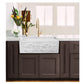 Nantucket Sinks Vineyard Collection 30" Rectangle Undermount Porcelain Enamel Glaze White Fireclay Single Bowl Farmhouse Kitchen Sink With Grapes Apron