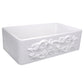 Nantucket Sinks Vineyard Collection 30" Rectangle Undermount Porcelain Enamel Glaze White Fireclay Single Bowl Farmhouse Kitchen Sink With Grapes Apron