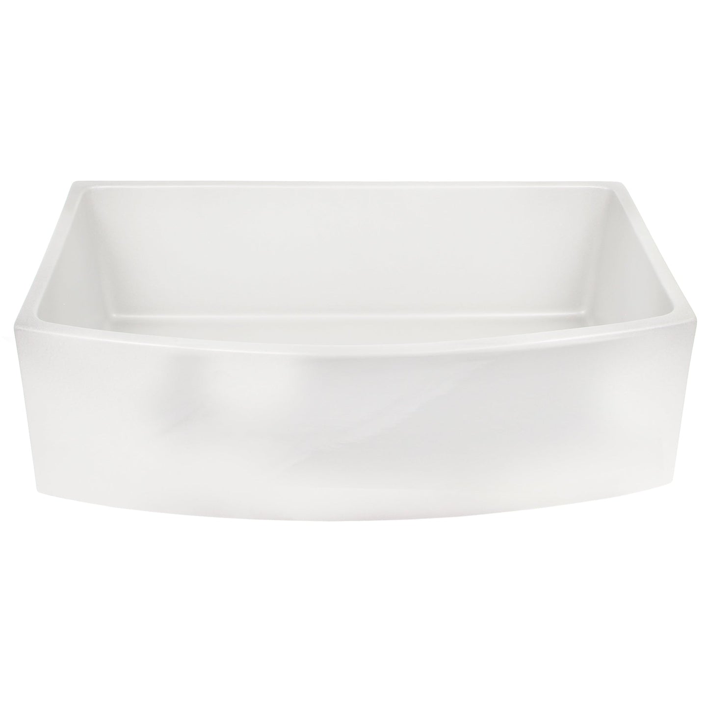 Nantucket Sinks Vineyard Collection 33" Rectangle Arched Front Undermount Porcelain Enamel Glaze White Fireclay Single Bowl Farmhouse Kitchen Sink With Curved Apron
