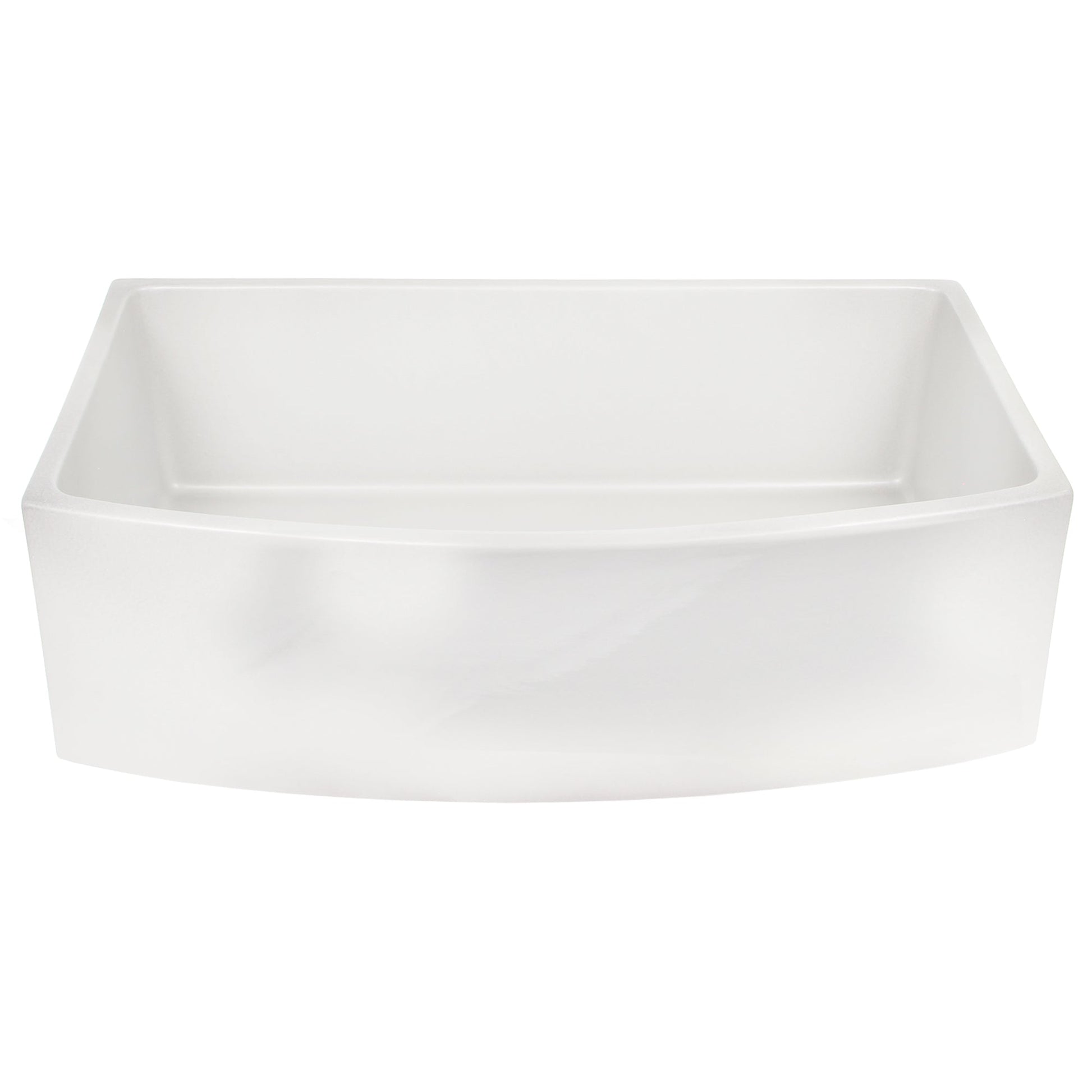 Nantucket Sinks Vineyard Collection 33" Rectangle Arched Front Undermount Porcelain Enamel Glaze White Fireclay Single Bowl Farmhouse Kitchen Sink With Curved Apron