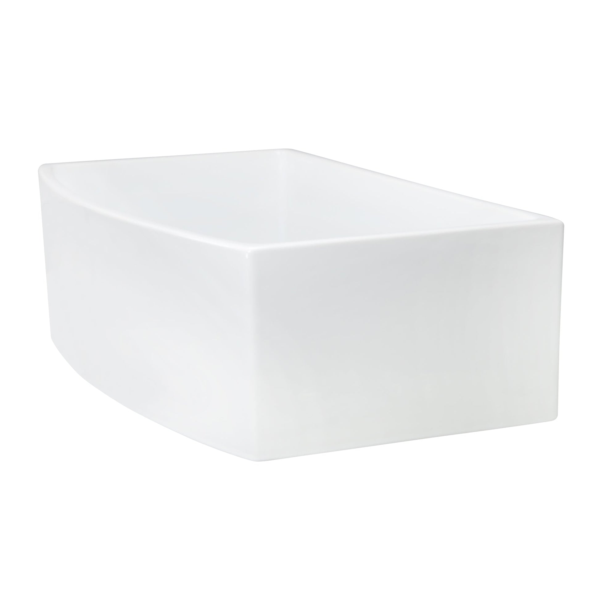 Nantucket Sinks Vineyard Collection 33" Rectangle Arched Front Undermount Porcelain Enamel Glaze White Fireclay Single Bowl Farmhouse Kitchen Sink With Curved Apron