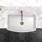 Nantucket Sinks Vineyard Collection 33" Rectangle Arched Front Undermount Porcelain Enamel Glaze White Fireclay Single Bowl Farmhouse Kitchen Sink With Curved Apron