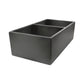 Nantucket Sinks Vineyard Collection 33" Rectangle Undermount Porcelain Enamel Glaze Concrete Grey Fireclay Double Bowl Farmhouse Apron Kitchen Sink With Concrete Finish