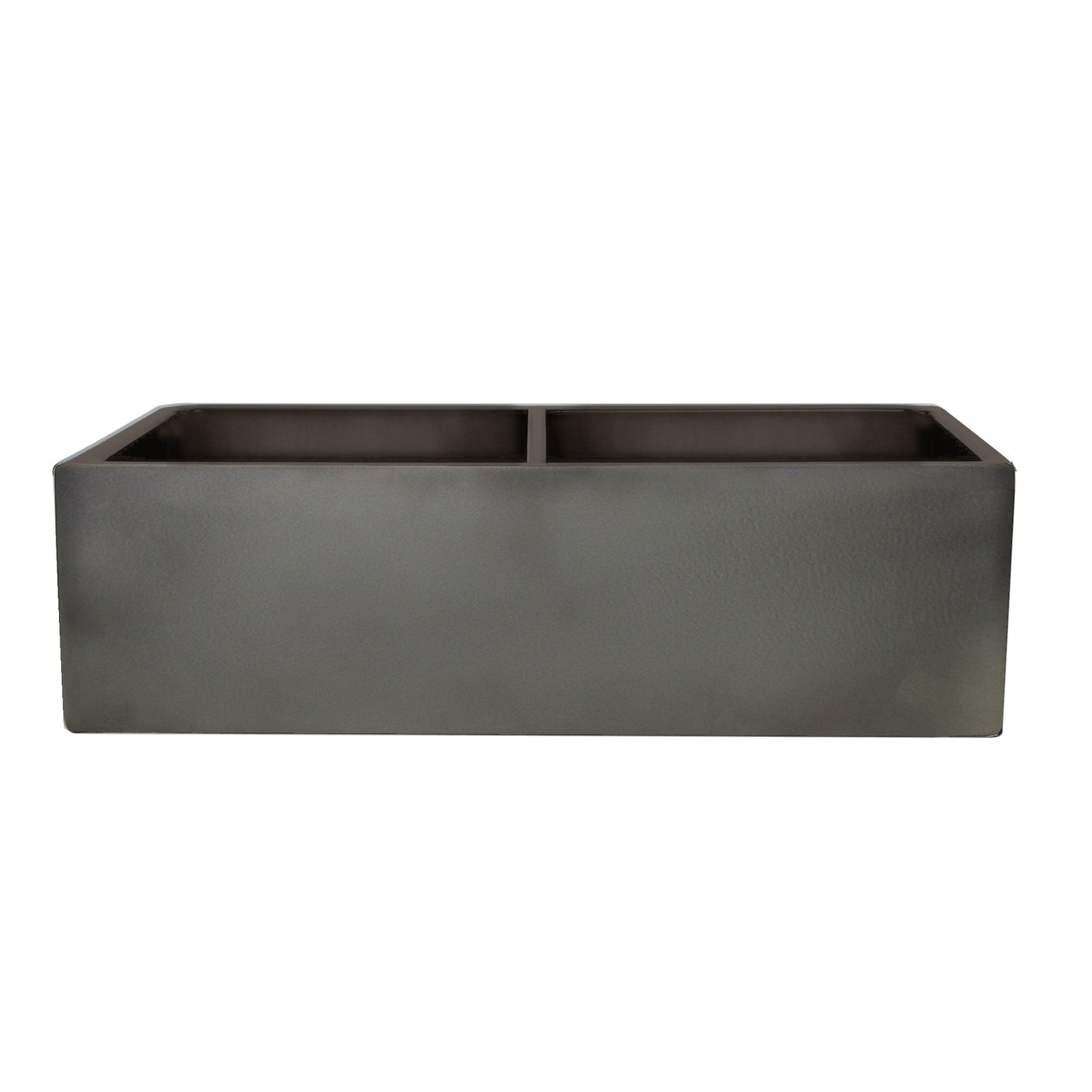 Nantucket Sinks Vineyard Collection 33" Rectangle Undermount Porcelain Enamel Glaze Concrete Grey Fireclay Double Bowl Farmhouse Apron Kitchen Sink With Concrete Finish
