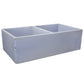 Nantucket Sinks Vineyard Collection 33" Rectangle Undermount Porcelain Enamel Glaze Light Blue Fireclay Double Bowl Farmhouse Apron Kitchen Sink With Shabby Sugar Finish