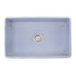 Nantucket Sinks Vineyard Collection 33" Rectangle Undermount Porcelain Enamel Glaze Light Blue Fireclay Single Bowl Farmhouse Apron Kitchen Sink With Shabby Sugar Finish