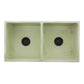 Nantucket Sinks Vineyard Collection 33" Rectangle Undermount Porcelain Enamel Glaze Light Green Fireclay Double Bowl Farmhouse Apron Kitchen Sink With Shabby Green Finish