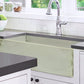Nantucket Sinks Vineyard Collection 33" Rectangle Undermount Porcelain Enamel Glaze Light Green Fireclay Single Bowl Farmhouse Apron Kitchen Sink With Shabby Green Finish