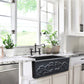 Nantucket Sinks Vineyard Collection 33" Rectangle Undermount Porcelain Enamel Glaze Matte Black Fireclay Single Bowl Farmhouse Apron Kitchen Sink With Filigree Apron