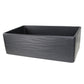 Nantucket Sinks Vineyard Collection 33" Rectangle Undermount Porcelain Enamel Glaze Matte Black Fireclay Single Bowl Farmhouse Apron Kitchen Sink With Waves Apron