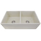 Nantucket Sinks Vineyard Collection 33" Rectangle Undermount Porcelain Enamel Glaze Pale Yellow Fireclay Double Bowl Farmhouse Apron Kitchen Sink With Shabby Straw Finish