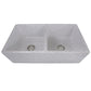 Nantucket Sinks Vineyard Collection 33" Rectangle Undermount Porcelain Enamel Glaze Various neutrals Fireclay Double Bowl Farmhouse Apron Kitchen Sink With Pietra Sarda Finish