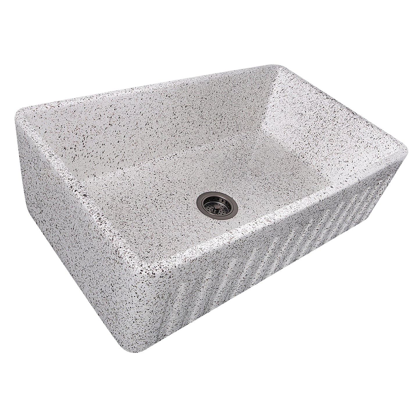 Nantucket Sinks Vineyard Collection 33" Rectangle Undermount Porcelain Enamel Glaze Various neutrals Fireclay Single Bowl Farmhouse Apron Kitchen Sink With Pietra Sarda Finish