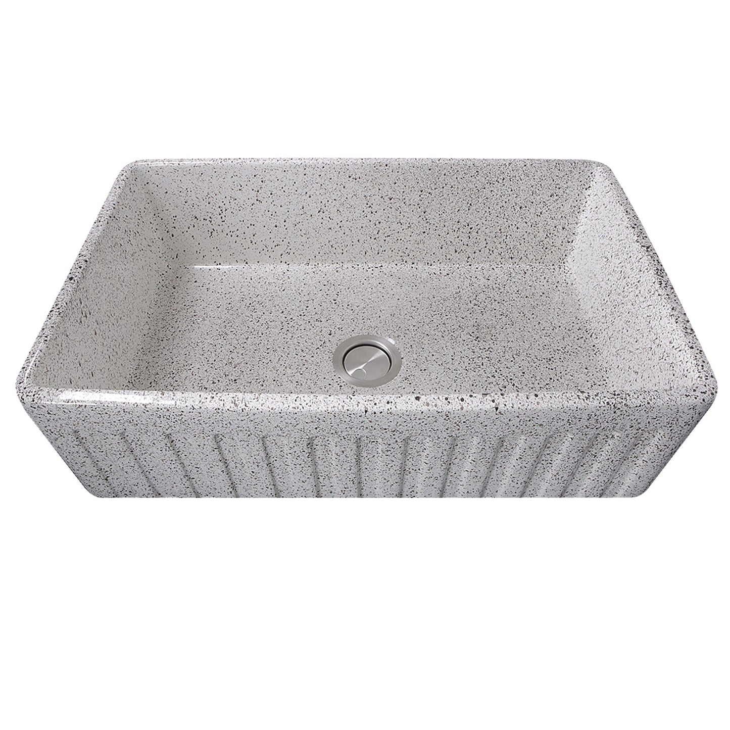 Nantucket Sinks Vineyard Collection 33" Rectangle Undermount Porcelain Enamel Glaze Various neutrals Fireclay Single Bowl Farmhouse Apron Kitchen Sink With Pietra Sarda Finish