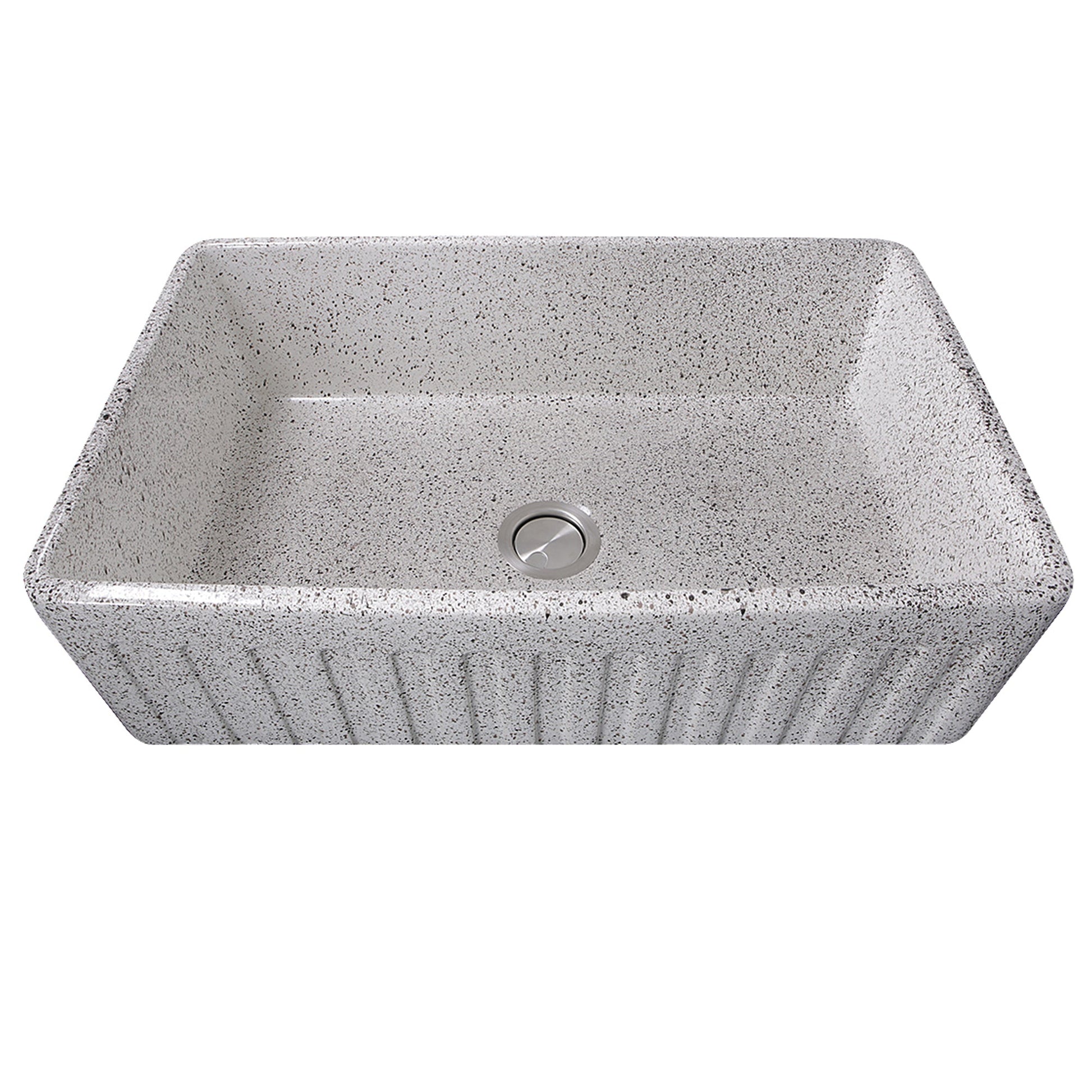 Nantucket Sinks Vineyard Collection 33" Rectangle Undermount Porcelain Enamel Glaze Various neutrals Fireclay Single Bowl Farmhouse Apron Kitchen Sink With Pietra Sarda Finish