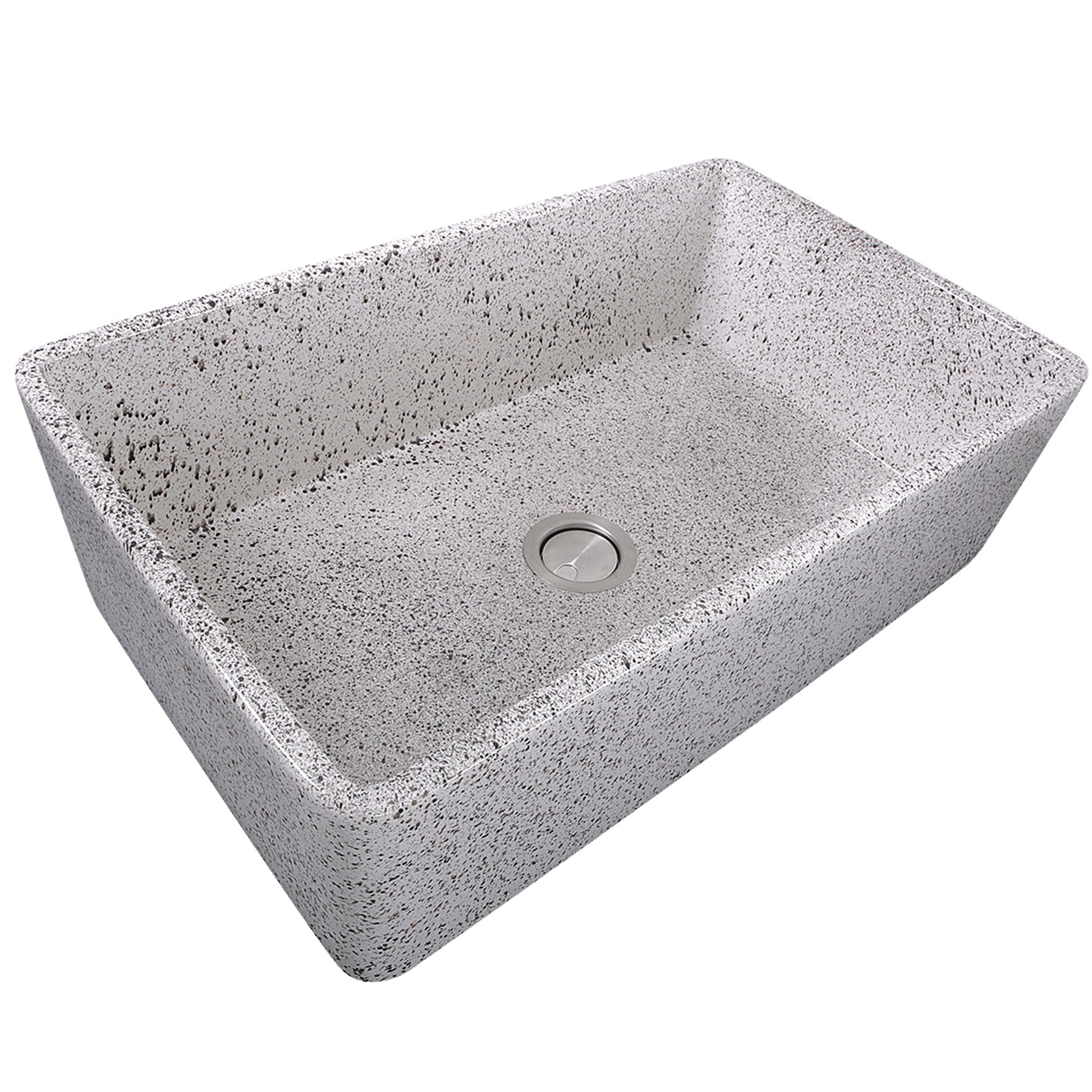 Nantucket Sinks Vineyard Collection 33" Rectangle Undermount Porcelain Enamel Glaze Various neutrals Fireclay Single Bowl Farmhouse Apron Kitchen Sink With Pietra Sarda Finish