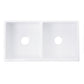Nantucket Sinks Vineyard Collection 33" Rectangle Undermount Porcelain Enamel Glaze White Fireclay Double Bowl Farmhouse Apron Kitchen Sink With Filigree Apron