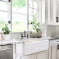 Nantucket Sinks Vineyard Collection 33" Rectangle Undermount Porcelain Enamel Glaze White Fireclay Double Bowl Farmhouse Apron Kitchen Sink With Filigree Apron