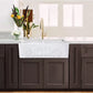 Nantucket Sinks Vineyard Collection 33" Rectangle Undermount Porcelain Enamel Glaze White Fireclay Double Bowl Farmhouse Apron Kitchen Sink With Filigree Apron