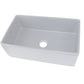 Nantucket Sinks Vineyard Collection 33" Rectangle Undermount Porcelain Enamel Glaze White Fireclay Single Bowl Farmhouse Kitchen Sink With Waves Apron