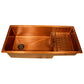 Nantucket Sinks X Studio Dearborn Hand-Hammered Copper Undermount Rectangular Kitchen Sink