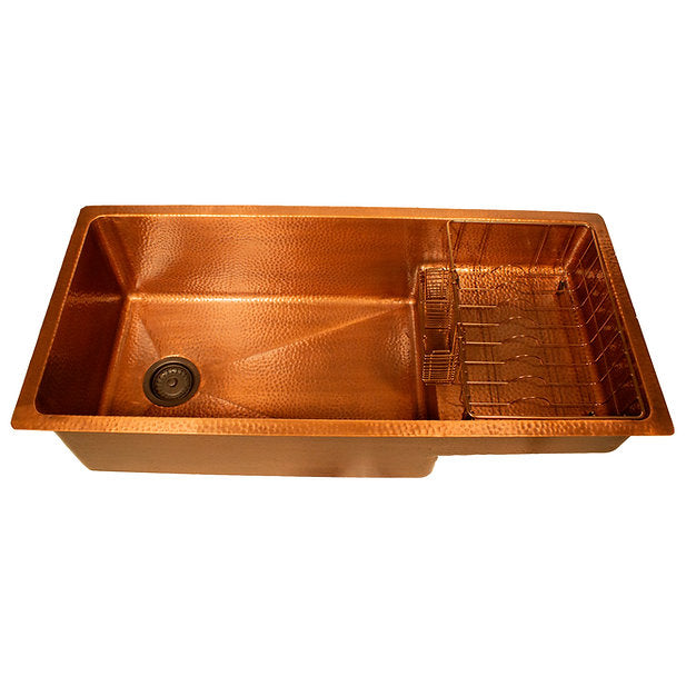 Nantucket Sinks X Studio Dearborn Hand-Hammered Copper Undermount Rectangular Kitchen Sink