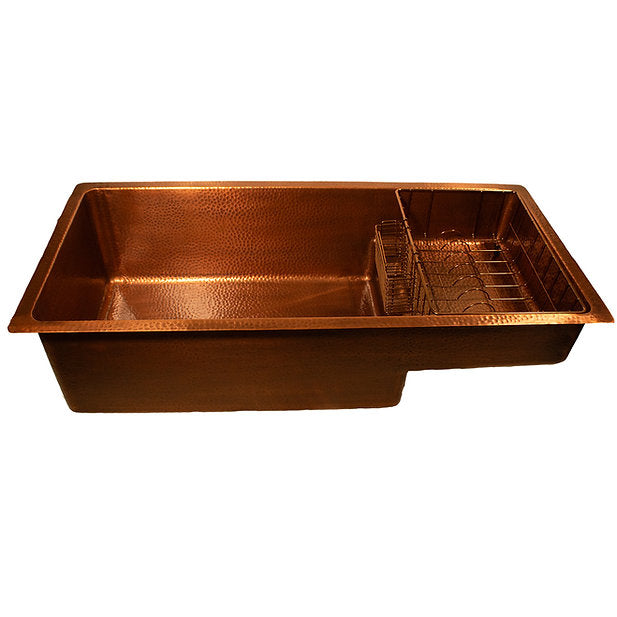 Nantucket Sinks X Studio Dearborn Hand-Hammered Copper Undermount Rectangular Kitchen Sink