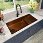 Nantucket Sinks X Studio Dearborn Hand-Hammered Copper Undermount Rectangular Kitchen Sink