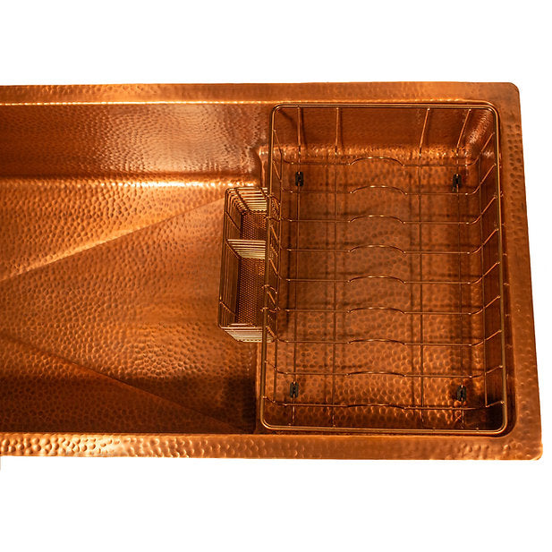 Nantucket Sinks X Studio Dearborn Hand-Hammered Copper Undermount Rectangular Kitchen Sink
